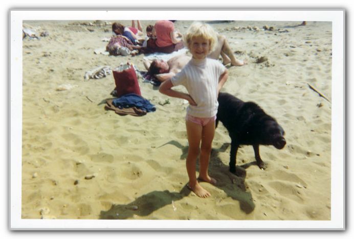 SJ & Whiskey at beach 1972